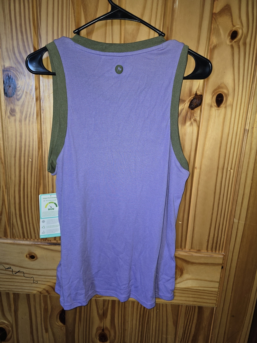 Womens LARGE Marmot PURPLE Tank with Olive Green Trim - Picture 4 of 4